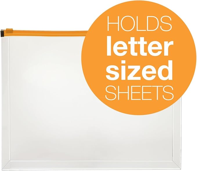 Pendaflex Poly Zip Envelope, Top-Loading, Expands 1 Inch, Zippered Closure, 13 x 10.125 Inch, Holds Letter Size Paper, Color May Vary (84192) (Pack of 2)