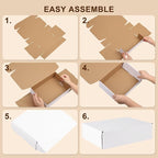 9x6x3 Inches Shipping Boxes Set of 50, White Corrugated Cardboard Box, Mailer Boxes for Small Business