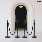 8 Packs Stanchion Posts Black Stainless Steel Stanchion Post Queue 5 ft Black Velvet Rope Red Carpet Ropes and Poles Crowd Control Barriers with Fillable Base for Theaters Wedding Exhibition