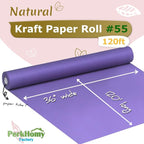 PerkHomy 36" x 1,440" (120') Purple Kraft Paper Roll for Craft Bulletin Board Paper Art Table Covering Crafting Gift Wrapping Bouquet Packing Parcel 80GSM 55LB (Purple, 36" x 120')