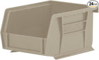 Akro-Mils 30210 AkroBins Plastic Storage Bins, Space-Saving Stackable Bins for Garage, Pantry, Craft Organization, 5-Inch x 4-Inch x 3-Inch, Stone, 24-Pack