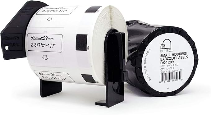 Buhbo Compatible Refill Replacement Label for Brother DK-1209 2-3/7" x 1-1/7" Small Address and Barcode (20 Pack / 800 Labels Per Roll)