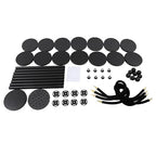 Crowd Control Barriers Black Gold Stanchions Posts, 4 Black Ropes and 8pcs Stainless Steel Poles with Hollow Base, Stanchions with Ropes Set for Airport,Parties,Grand Opening