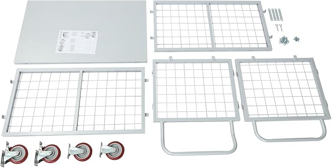 4-in-1 Heavy Duty Platform Truck Cart with Removable Cage, Folding Hand Cart with 4 Wheels, 1800 Lbs Load Capacity, Multi-Purpose Push Dolly for Groceries, Warehouse, Workshop, Logistics, Silver