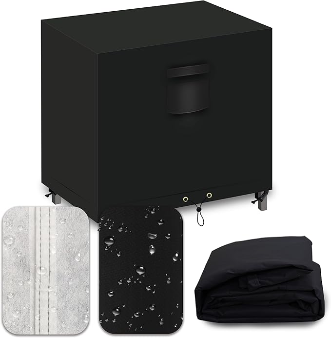 Heavy Duty Patio Furniture Covers Waterproof, 600D Outdoor Furniture Cover Waterproof for Sectional Sofa Couch, Outdoor Dining Table and Chair Set Covers 36''L x 24''W x 35''H, Black