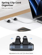 10Pack [Spring Fixed] Cord Holder Clips, Cord Organizer for Desk - Lamicall Adjustable Clips Cable Management, Phone Charger Cord Holder, Wall Car Desktop Nightstand Wire Cord Organizer