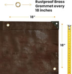 WHITEDUCK Super Heavy Duty Poly Tarp Cover 16 Mil & 10 Mil with Grommets and Reinforced Edges (Brown, White & Silver Black) (Brown- 16 Mil, 30' x 50')