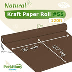 PerkHomy 36" x 1,440" (120') Coffee Kraft Paper Roll for Craft Bulletin Board Paper Art Table Covering Crafting Gift Wrapping Bouquet Packing Parcel 80GSM 55LB (Coffee, 36" x 120')