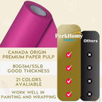 PerkHomy 17.8" x 1,440" (120') Rose Red Kraft Paper Roll for Craft Bulletin Board Paper Art Table Covering Crafting Gift Wrapping Bouquet Packing Parcel 80GSM 55LB (Rose Red, 17.8" x 120')