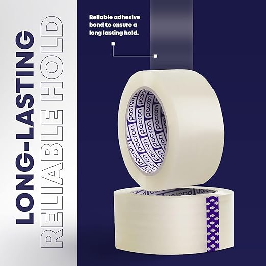 Clear Packing Tape - 12 Heavy-Duty Wrapping Tape - 55-Yard Length, 660 Total Yards 1.88-Inch Wide Strong Adhesive Rolls for Moving Boxes, Office Packaging, Storage Organization & Warehouse Shipping