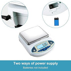Lab Scale 5000g x 0.01g Accuracy High Precision Electronic Analytical Balance Laboratory Precision Scale Digital Kitchen Balance Scale Jewelry Scale Scientific Scale, 6.7'' Weighing Surface Dp