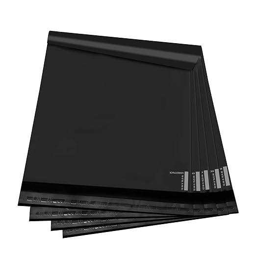 KKBESTPACK 200 Large Poly Mailers 10x13 Shipping Bags for Small Business – Self Sealing Package Envelopes Black