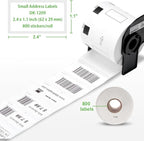Replace for Brother DK-1209 Small Address Label, 29 x 62mm (2.4 x 1.1 in), 800 Stickers per Roll Barcode Labels use with QL-600 QL-800 QL-500 QL-550 Printer (10 Rolls+ 1 Reusable Cartridges)