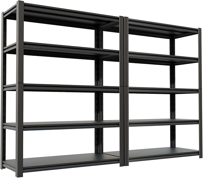 72''H Garage Shelving Heavy Duty,3000LBS Storage Shelves,5-Tier Adjustable Metal Shelve Storage Shelf Rack, Industrial Shelving Unit for Garage,Warehouse,Basement (47" W x 23.6" D x 72" H) 3PC