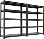 72''H Garage Shelving Heavy Duty,3000LBS Storage Shelves,5-Tier Adjustable Metal Shelve Storage Shelf Rack, Industrial Shelving Unit for Garage,Warehouse,Basement (47" W x 23.6" D x 72" H) 2PC