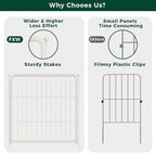 FXW Garden Fence Outdoor for The Yard – 40in(H) x 72.9ft(L) Heavy Duty Metal Animal Barrier for Dog and Rabbit, Decorative Dog Fence, 32 Panels, White