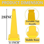 BESEA 6 Pack 28" Bright Yellow Traffic Safety Cones with Weighted Base, High-Visibility Parking Cones for Driveways, Business Parking Lots, Garages, Indoor/Outdoor Use