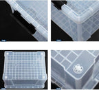 Ggbin 34 Quart Clear Lidded Storage Container Tote, Plastic Storage Box Bin with Black Latch, 4 Packs