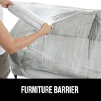 GORILLA GRIP 500% Stretch Film Heavy Duty Plastic, 500ft Shrink Wrap Roll 10" Puncture Resistant, Industrial Strength for Shipping, Pallet Storing, Moving, Packing Furniture Protection 1 Pack Clear