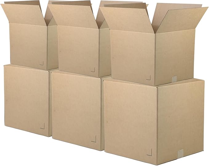The Boxery Moving Boxes 15-Pack Large | 18x18x18 inch Brown/Kraft Corrugated Cardboard Packing, Moving & Storage for Business/Home – Durable - Eco-Friendly, Recyclable - Made in the USA