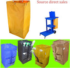 Replacement Janitorial Cart Bag with 5 Pockets,25 Gallon Housekeeping cart Bag High Capacity Waterproof Thickened Commercial Janitorial Cleaning Cart Bag with 6 Brass Grommets (Blue with 5 Pockets)