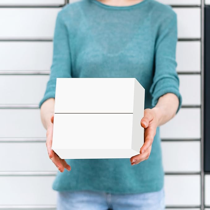 Hoikwo 6x6x6 Shipping Boxes Set of 40, White Corrugated Cardboard Box for Small Business for Packaging Mailing