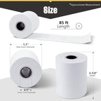 Azure Zone, Thermal Paper 2-1/4 X 85ft 100 Rolls, Fits Most POS Machines and Cash Registers, Great for Business Sales