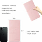 2Pack Leather Car Registration and Insurance Card Holder, Car Document Holder for Cards License with Magnetic Shut (Pink)