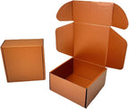 15 Pcs 6 x 6 x 3 inches Corrugated Cardboard Gift Boxes Recyclable Shipping Boxes for Mailing & Holidays, Wedding, Birthday, Gifts Packaging (Copper, 6 x 6 x 3")