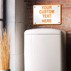 Aluminum Weatherproof Metal Sign Multiple Sizes Custom Personalized Text Here White Orange Warning Horizontal Street Signs 24x18Inches