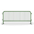 Angry Bull Barricades Heavy Duty Crowd Control Metal Interlocking Barricade with Flat No-Trip Feet - 8.5 Foot (Green) (10)