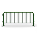 Angry Bull Barricades Heavy Duty Crowd Control Metal Interlocking Barricade with Flat No-Trip Feet - 8.5 Foot (Green) (10)