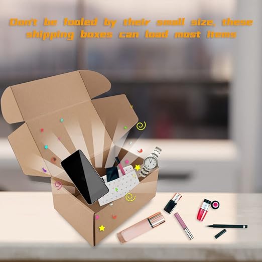 Shipping Boxes, 8"x6"x4" Which is Anti-Impact Come with Exquisite Sealing Label.Suitable E-Commerce Packaging, Shipping Packaging.
