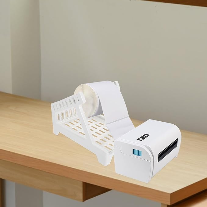 Plastic Shipping Label Rack Holder for Compatible with Thermal Barcode Printer Desktop Convenient Easy Assembly Shipping Label Stand for Office and Business Use