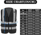 A-SAFETY 4xl 5xl black mesh Hi Vis Work Vest big and tall