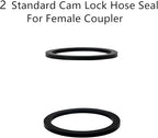 2PCS Cam and Groove Fitting, Aluminum, Type DC, 1" Dust Cap, with 2PCS Camlock Gasket Fitting