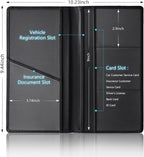 Tri-Color Sports Car Leather Registration and Insurance Holder, Vehicle Glove Box Car Organizer, with Magnetic Shut for Cards, Driver License for 3 Colors Cars Owner