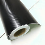 3D Carbon Fiber Film Twill Weave Vinyl Sheet Roll Wrap (72" X 60", Black)