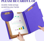Skyygemm 12 Pcs Classification Folders Letter Size, 3 Divider Pressboard File Folder with Fasteners, Expanding File Organizer Bulk for Teachers, Clergy, Office, Church, Christmas Donations (Purple)