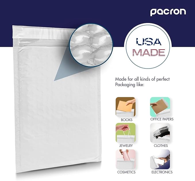 6000-Pack Waterproof Poly Bubble Mailers 8.5 x 14.5 - Thick, Durable, Instant Seal Envelopes with Strong Adhesive - Protective Shipping Mailers for Jewelry, Cosmetics, SD Cards, USB Cables