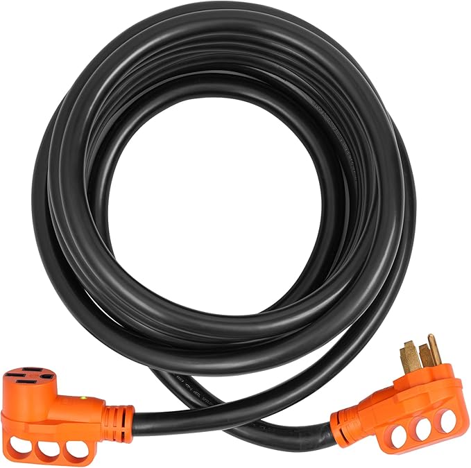VEVOR 50 Amp RV Extension Cord, 15 ft, Heavy Duty STW 6/3+8/1 AWG RV Power Cord, NEMA 14-50R Female NEMA 14-50P Male Plug, for RVs, Generators, Campers, ETL Listed