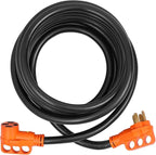 VEVOR 50 Amp RV Extension Cord 50 Feet, Heavy Duty STW 6/3+8/1 AWG Power Cord NEMA 14-50P to 14-50R, with 15A Adapter, LED Power Indicator, for RV Generator Camper, ETL Listed