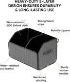 Owleys Foldable Trunk Organizer For Car - Trunk Organizers Car Storage - Collapsible Auto Trunk Organizer With Lid - Small And Large Cargo Organizer - Trunk Organization (Gray 17)
