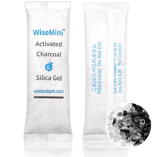60Pcs 14 Gram Food Safe Desiccant Packs, High Absorption Capacity for Moisture & Odor, Silica Gel & Coconut Shell Activated Carbon Packets for Storage