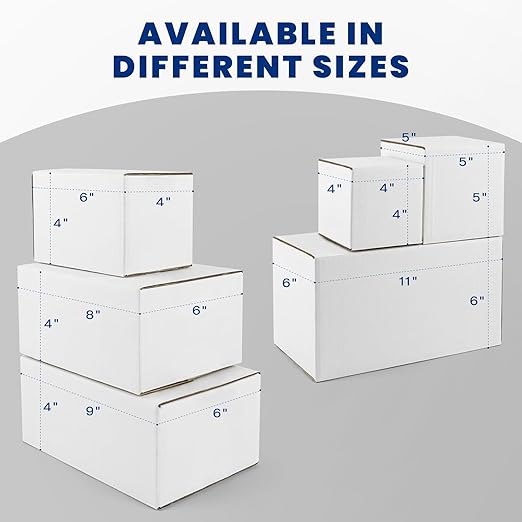 Golden State Art, 6x4x4 Shipping White Boxes, Corrugated Cardboard Box for Small Business, Mailing Gift Box, Candle Packing Box, 28 Pack