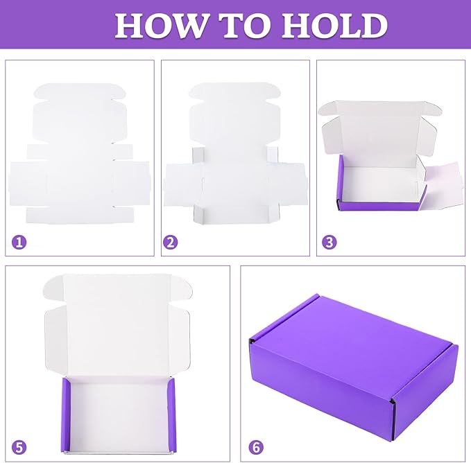 Spakon 50 Packs Shipping Boxes Cardboard Corrugated Mailer Packaging Boxes for Small Business Cute Small Box Cardboard Carton Box Mailers for Packaging Product(Purple,6 x 4 x 1.6 Inches)