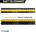 Kable Kontrol Atlas Heavy Duty Cable Protector Ramp - 2 Channel Bulk Wholesale Pallet - 40 Pcs - 40” Long Black & Yellow - 24,000 Lbs Capacity - Rubber Speed Bump Wire Protector Cord Cover - CP9987