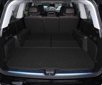 Full Coverage Trunk Cargo Liner for Mercedes GLS Class 2+2+2 Seater Rear Cargo Mat+Backrest Mat+Both Sides Panel Replacement Trunk Cover for Mercedes GLS Accessories(Black w/Black Stitching)
