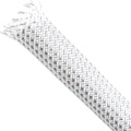 Braided Cable Sleeving, PET Expandable Braided Cable Sleeve, Flexible Mesh Sleeving Cord Management for Audio Video and Other Home Device, Cord Protector from Pets (White Silver, 5/8" x 25ft)