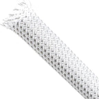 Braided Cable Sleeving, PET Expandable Braided Cable Sleeve, Flexible Mesh Sleeving Cord Management for Audio Video and Other Home Device, Cord Protector from Pets (White Silver, 1" x 25ft)
